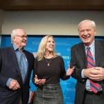 Kerry Kennedy and MSNBC host Chris Matthews (right) appeared at an event discussing Robert F. Kennedy?s legacy at Harvard.